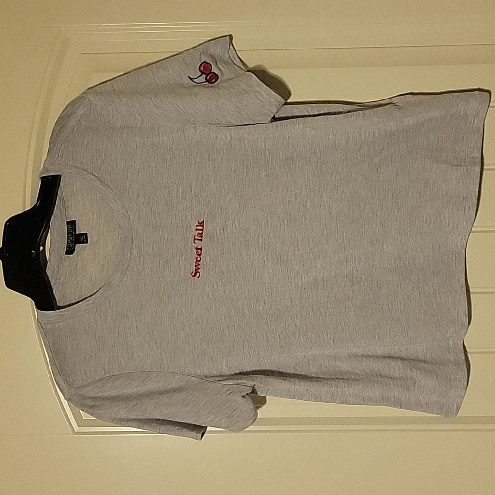 Topshop Light Gray 'Sweet Talk' Tee Size US10. Soft